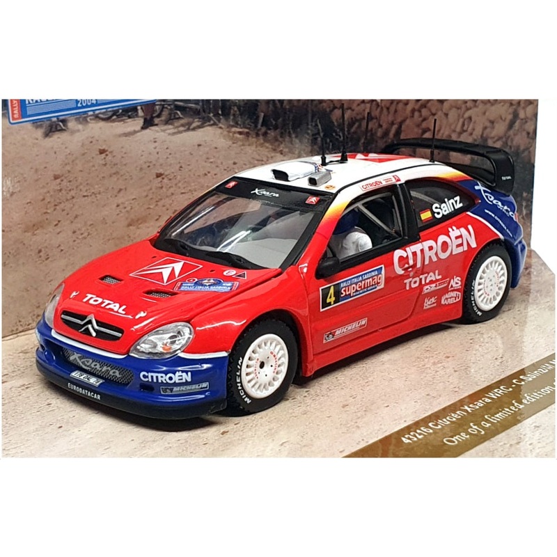 Vitesse 1/43 Scale 43216 – Citroen Xsara WRC #4 Rally Sardinia 2004 – Red/White
