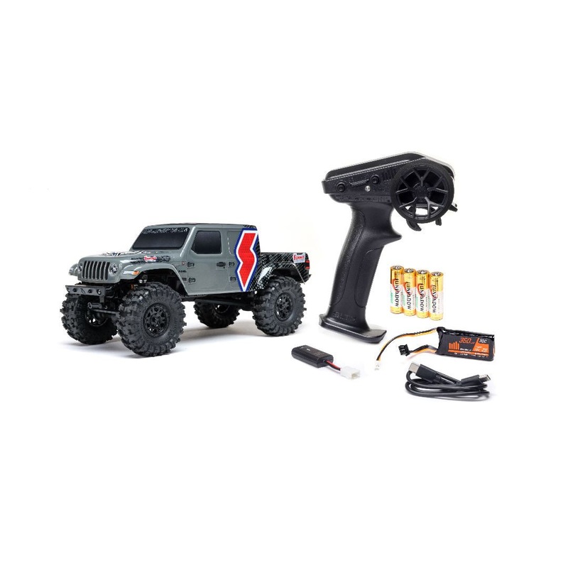 Axial SCX24 Summit Racing Jeep JT Gladiator 1/24 4WD RTR Scale Mini Crawler (Grey) w/2.4GHz Radio, Battery & Charger – AXI-2324