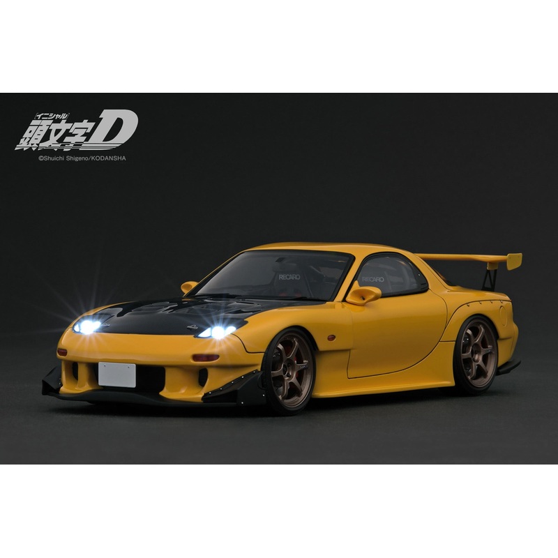 (PRE-ORDER) Ignition Model 1:18 INITIAL D Mazda RX-7 (FD3S) Yellow w LED LIGHTS