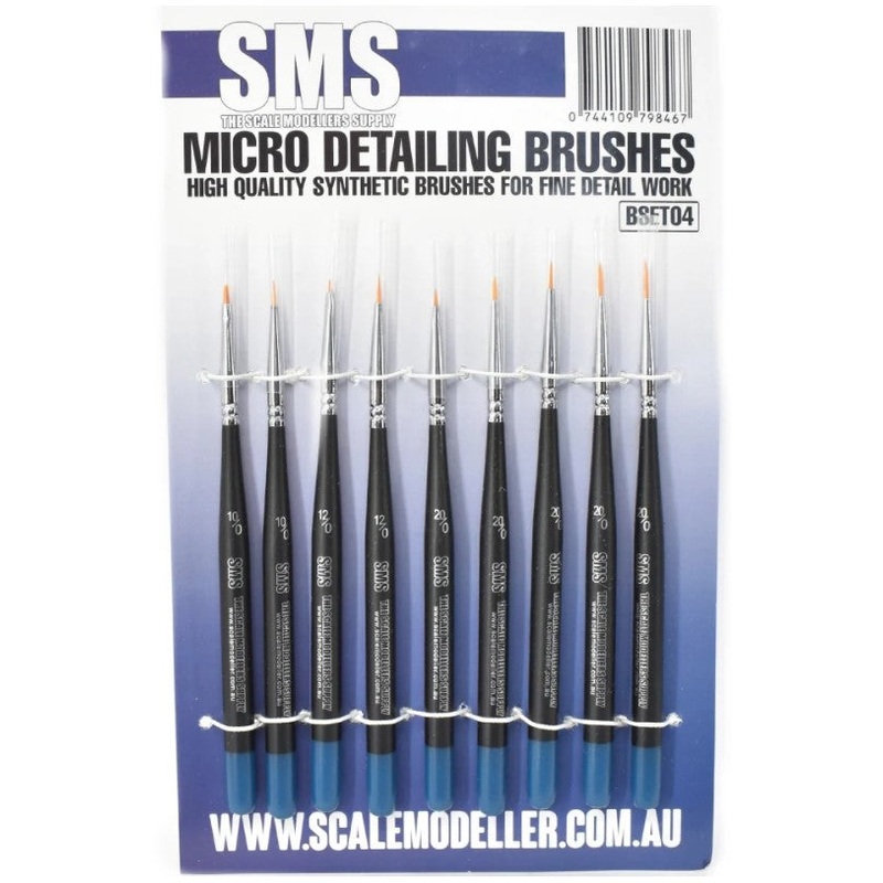 SMS BSET04 Synthetic Micro Detailing Brush Set