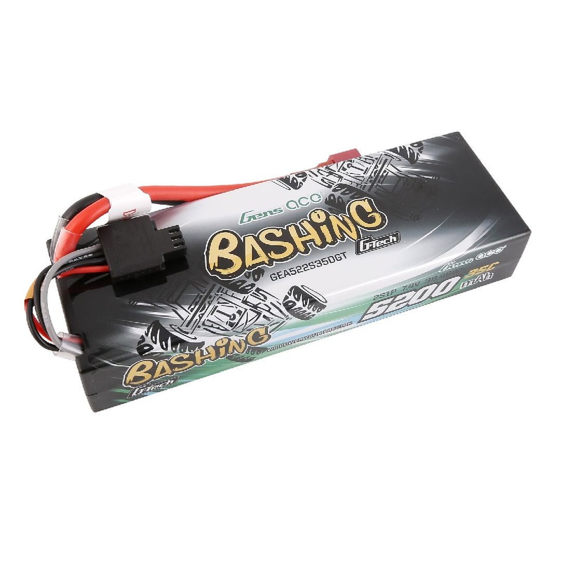 Gens Ace 2S G-Tech Smart Bashing LiPo Battery 35C (7.4V/5200mAh) w/T-Style – GEA522S35DGT