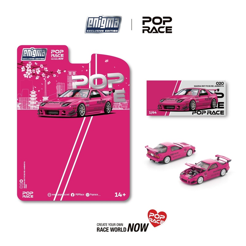 (PRE-ORDER) Pop Race x Enigma 1:64 Mazda RX-8 RE-AMEMIYA Pink