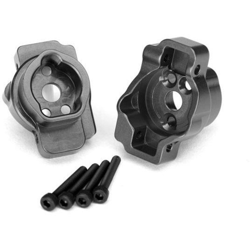 Traxxas Portal drive axle mount, rear, 6061-T6 aluminum (charcoal gray-anodized) (left and right)/ 2.5×16 CS (4)