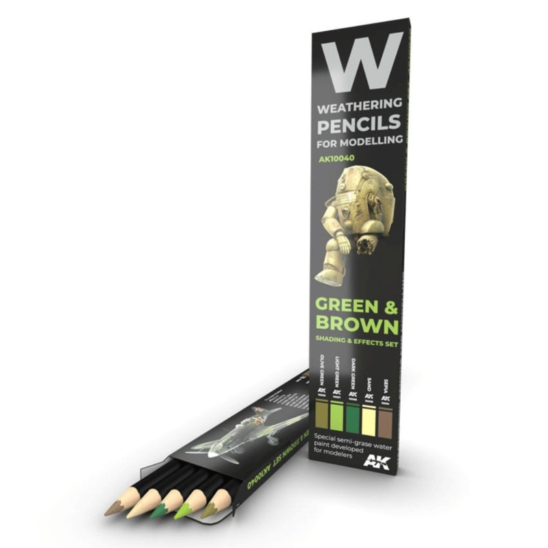 AK-10040 Watercolor Pencil Set – Green and Brown
