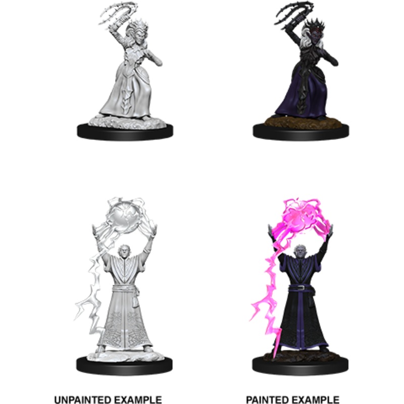 D&D Unpainted Mini – Drow Mage and Drow Priestess 90071