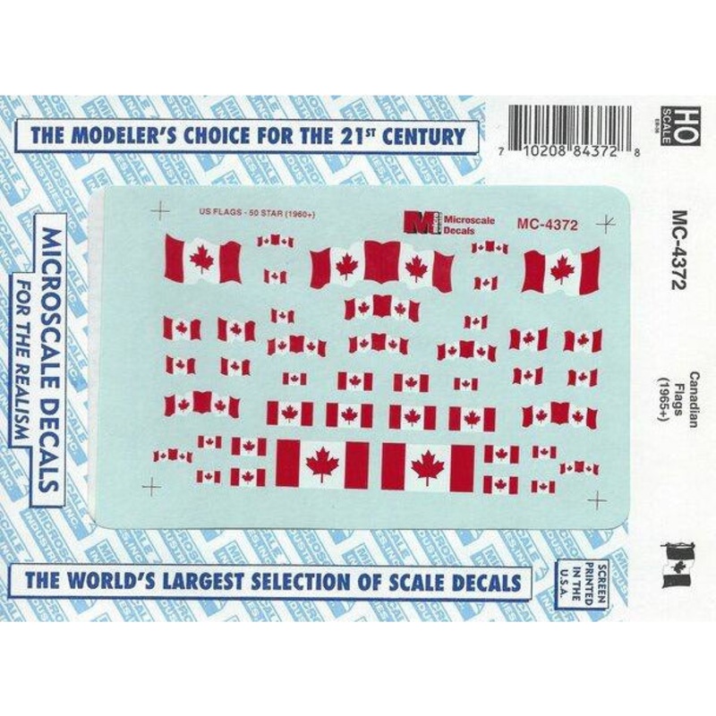 Canadian Flags — Mini-Cal Red & White w/Maple Leaf