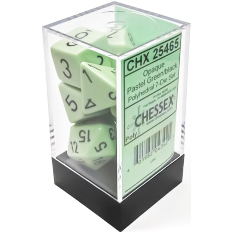 Chessex Opaque 7-Die Set Pastel Green/Black CHX25465