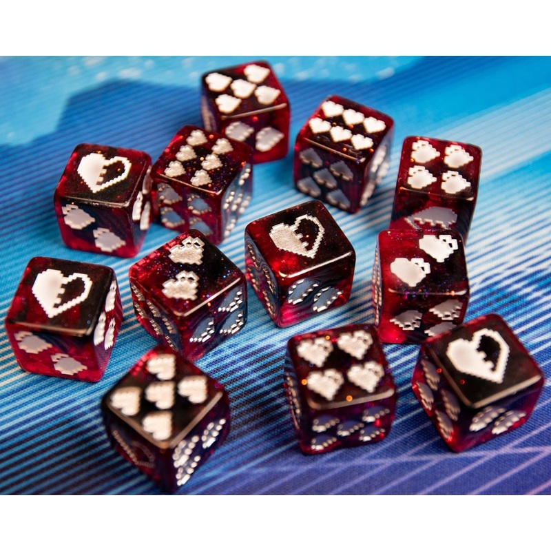 Infinite Black 1Up Dice 12D6 Heart Pip