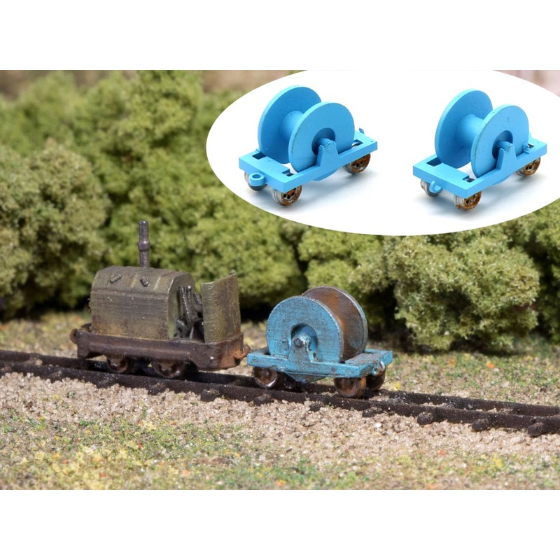 Ready-made model Feldbahn Lore with cable drum 2x