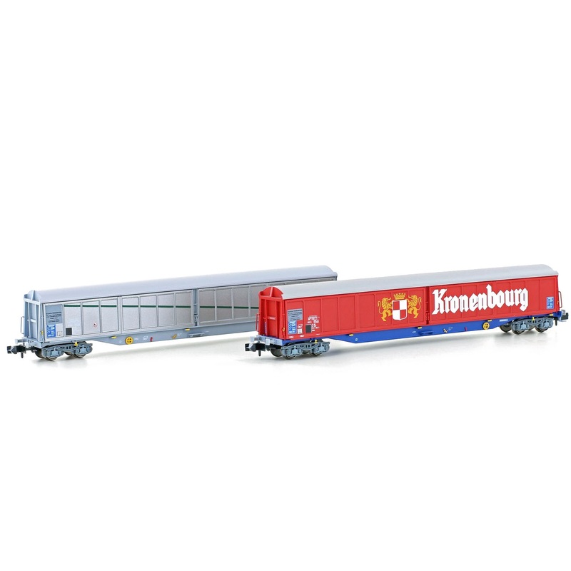 Freight wagon set sliding wall wagons Habis SNCF/Kronenbourg Ep.V-VI 2 pieces