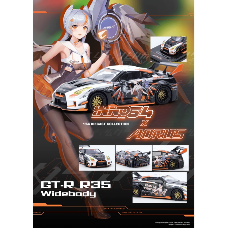 (PRE-ORDER) INNO64 1:64 Nissan GT-R R35 WIDEBODY AORUS X INNO64 Event Exclusive