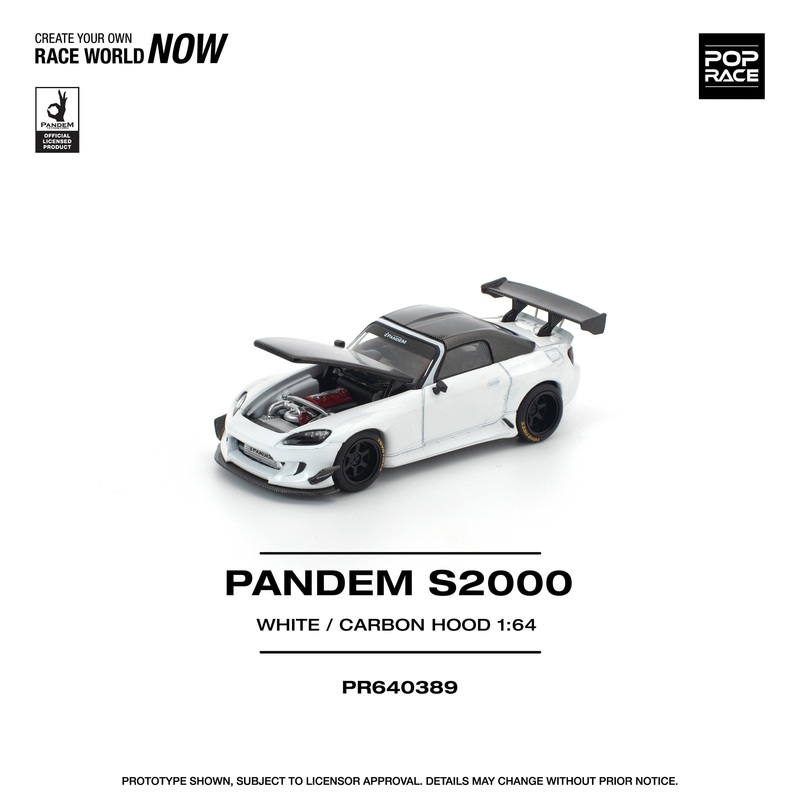 (PRE-ORDER) Pop Race 1:64 Pandem Honda S2000 SOFT TOP WHITE