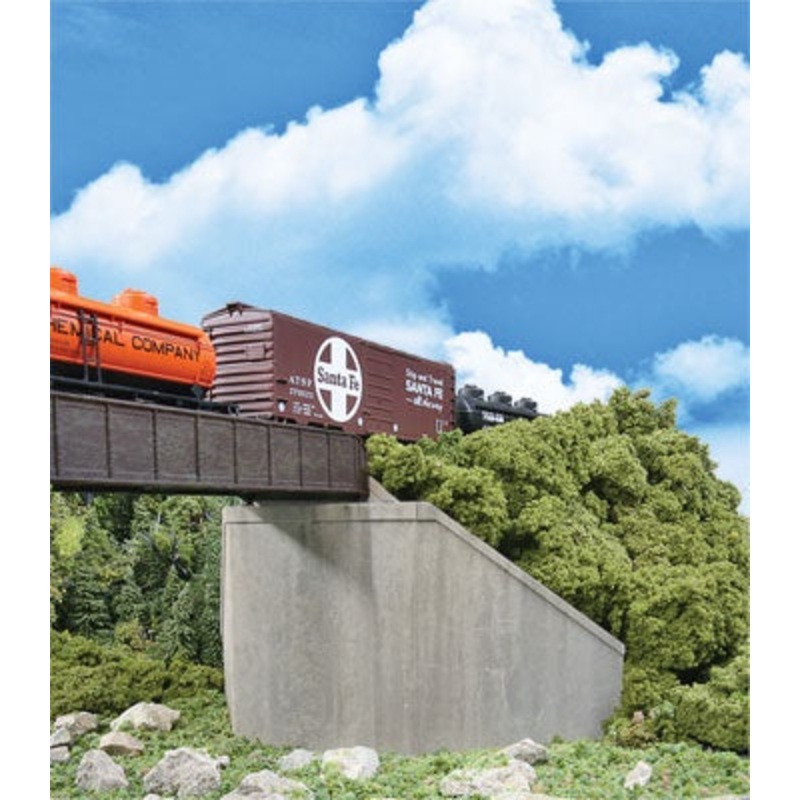Walthers Single-Track Railroad Bridge Concrete Abutments pkg(2) #4551 [HO]
