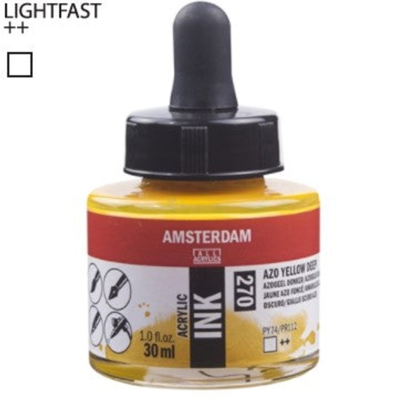 Amsterdam Acrylic Ink # 270 AZO Yellow Deep