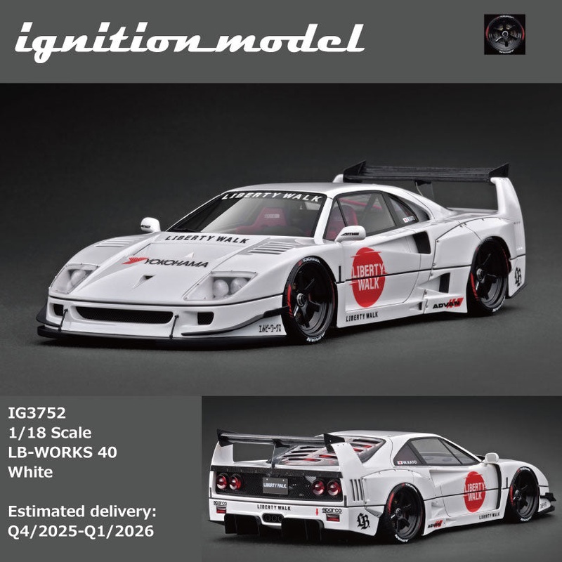 (PRE-ORDER) Ignition Model 1:18 LB-WORKS Ferrari F40 White
