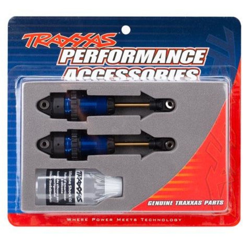 TRA7461 Shocks, GTR Long – Blue Anodized, PTFE-Coated Bodies with TiN shafts (fully assembled, without springs) (2)