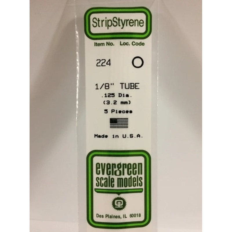 Evergreen 224 .125 / 3.2mm OD Tube (5pcs)