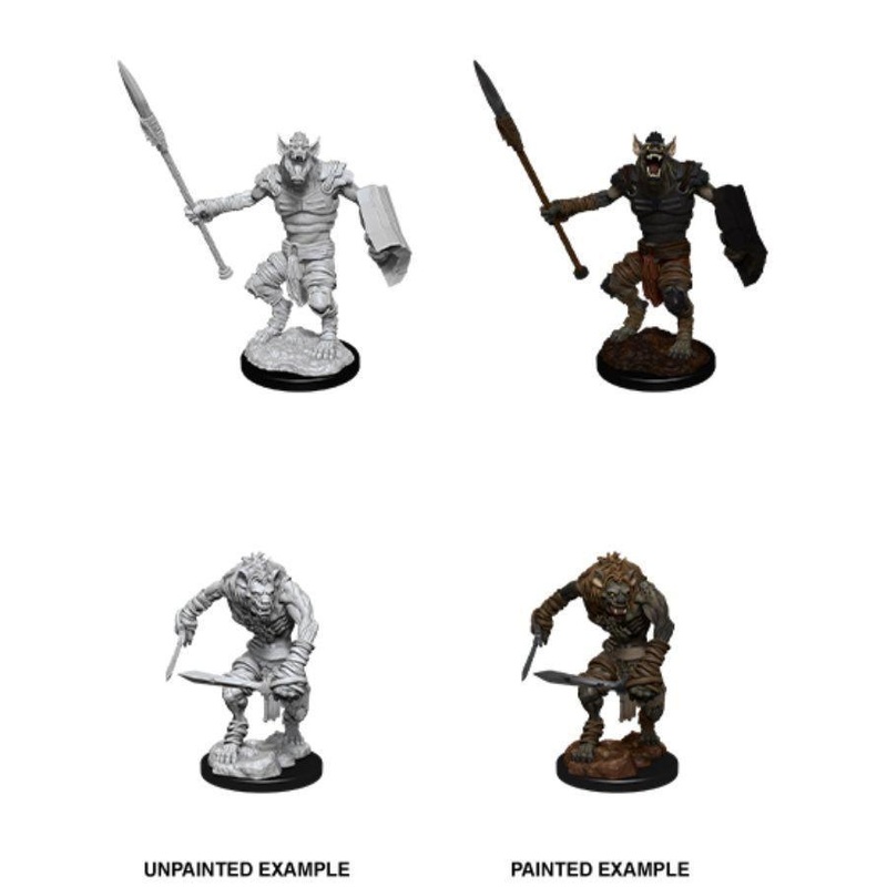 D&D Unpainted Mini – Gnoll and Gnoll Flesh Gnawer 90066
