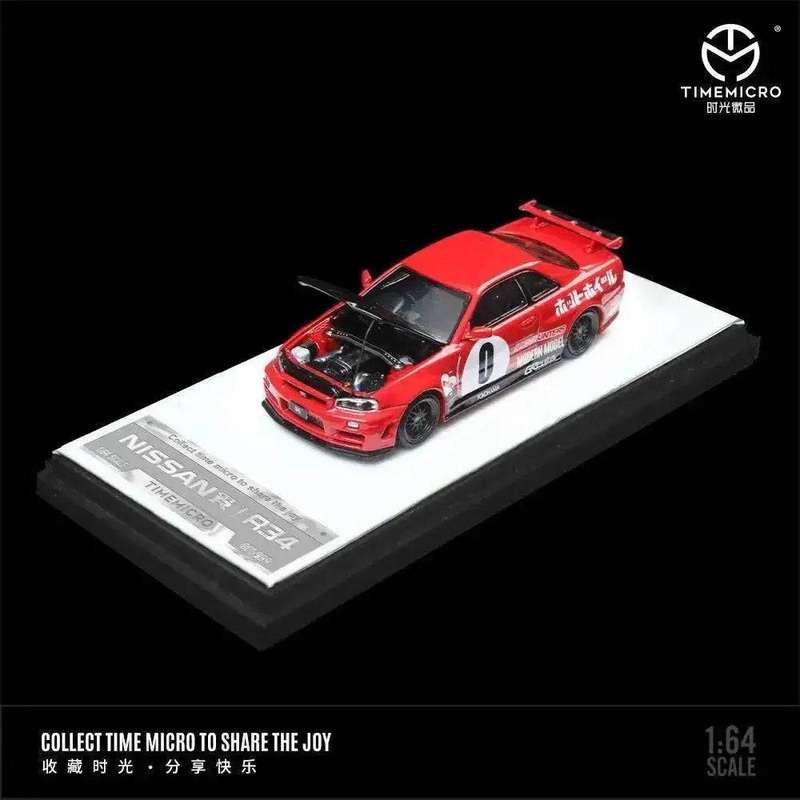 (PRE-ORDER)Time Micro 1:64 Nissan R34 GTR w/ Opening Hood Need For Speed RED