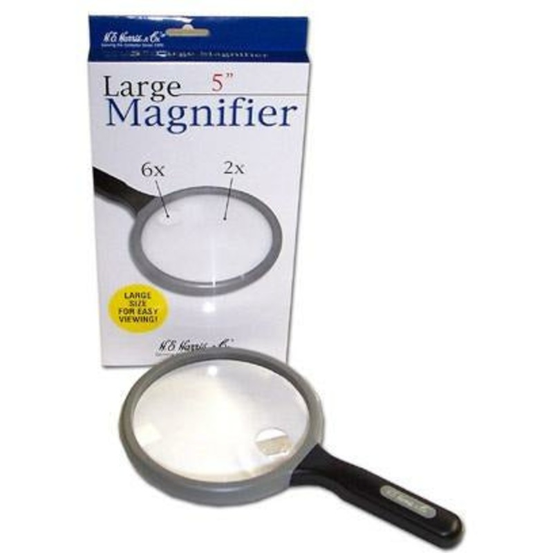 5 Round Glass Magnifier 2x & 6x power
