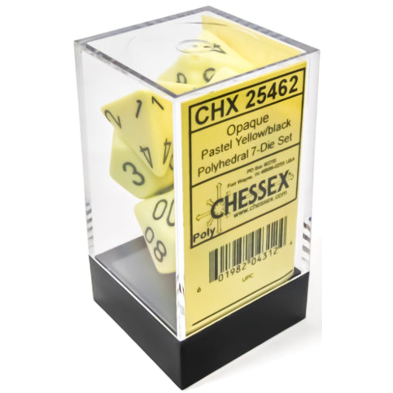 Chessex Opaque 7-Die Set Pastel Yellow/Black CHX25462