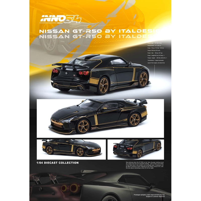 INNO64 1:64 Nissan GT-R50 By ITALDESIGN Black