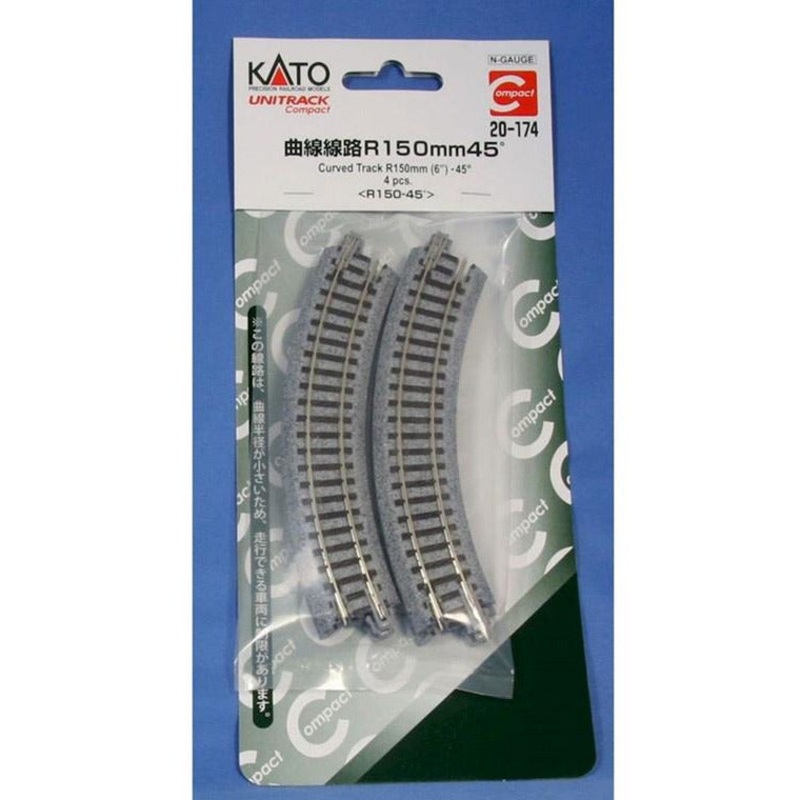 UniTrack N Curved Track R6 – 45 4 Pieces