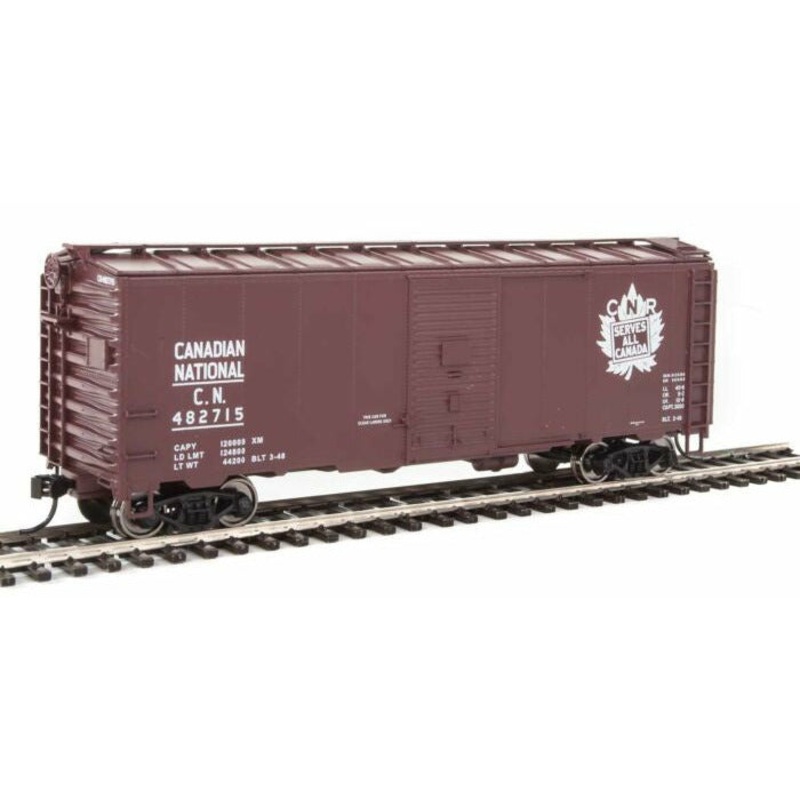 40′ Association of American Railroads 1944 Boxcar – Ready to Run Canadian National #482715 (CNR Serves All Canada Graphic)