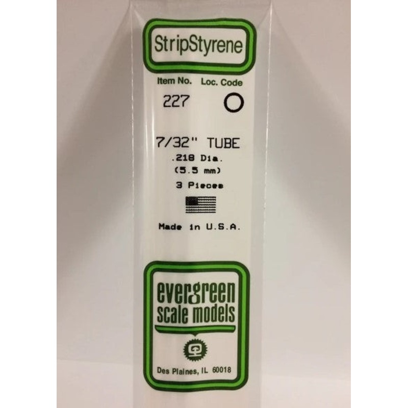 Evergreen 227 .219 / 5.6mm OD Tube (3pcs)