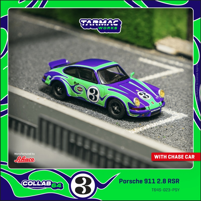 (PRE-ORDER) Tarmac Works x Schuco 1:64 Porsche 911 2.8 RSR Physcodelic