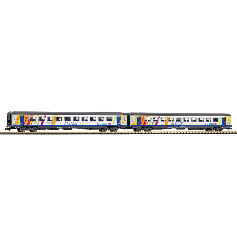 Passenger car set Corailwagen ALSACE 2x 2nd class SNCF Ep.VI 2-piece