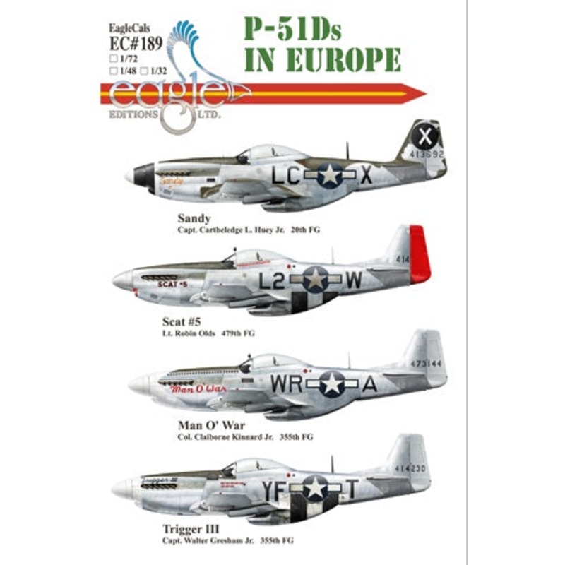 Eagle Editions Decal Set 1/48 P-51D Mustang in Europe – EC189-48