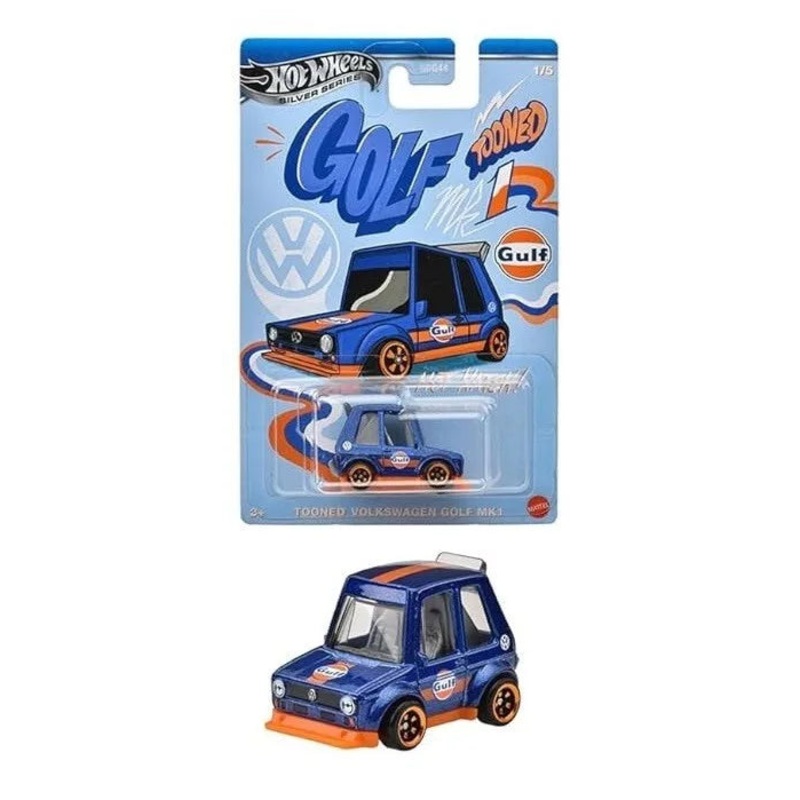 Hot Wheels 1:64 GULF TOONED Themed Automotive Asst 2025 — Tooned Volkswagen Golf MK1