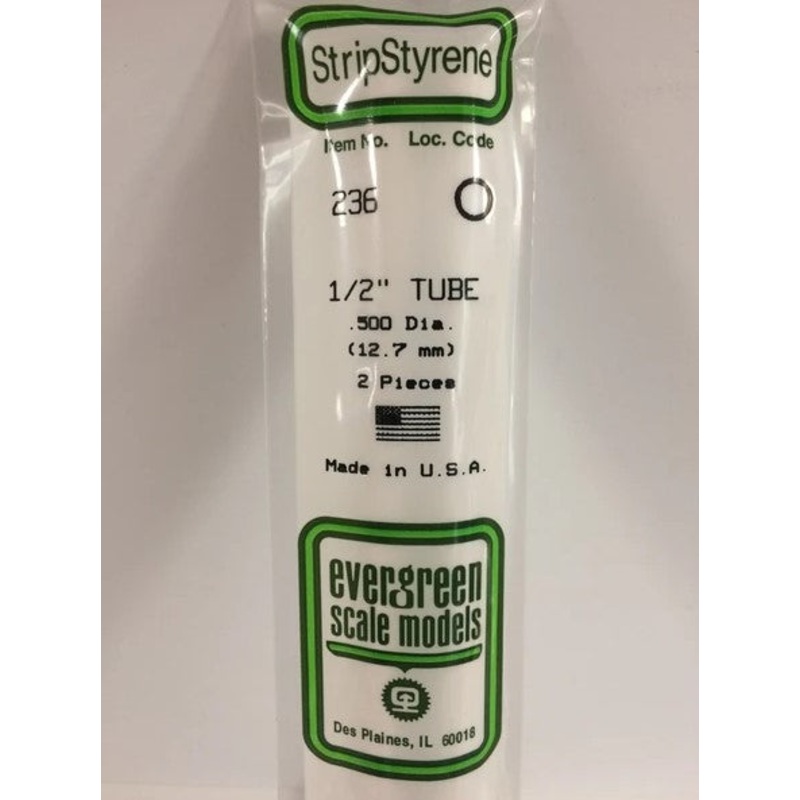 Evergreen 236 .500 / 12.7mm OD Tube (2pcs)