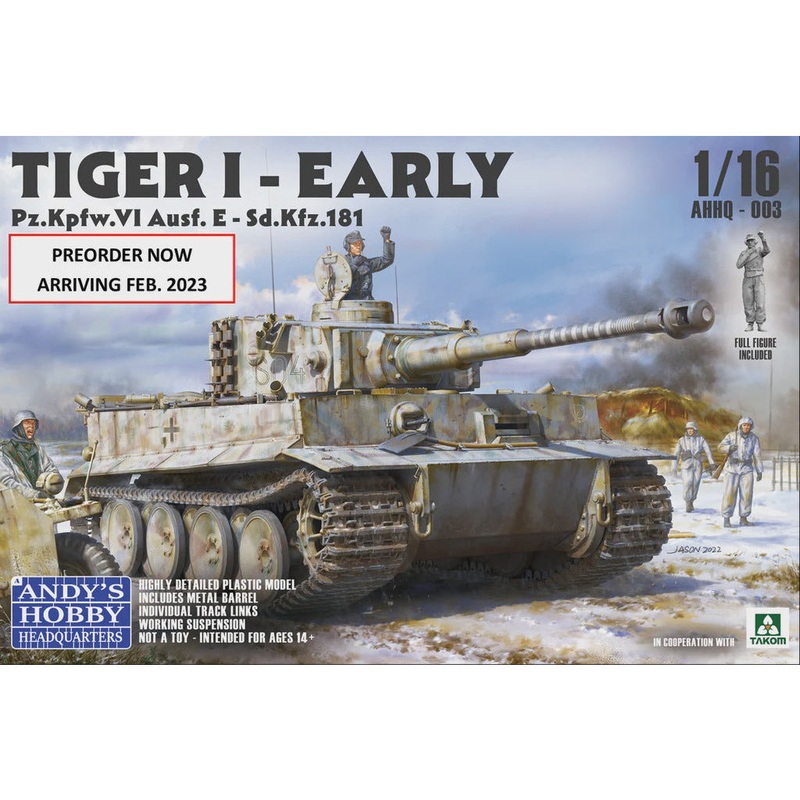 Tiger I Early Production with Full Figure 1/16 by Andy’s Hobby Headquarters