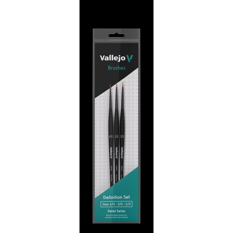 Vallejo Brush Set B02990 Definition Synthetic #4/0 3/0 2/0