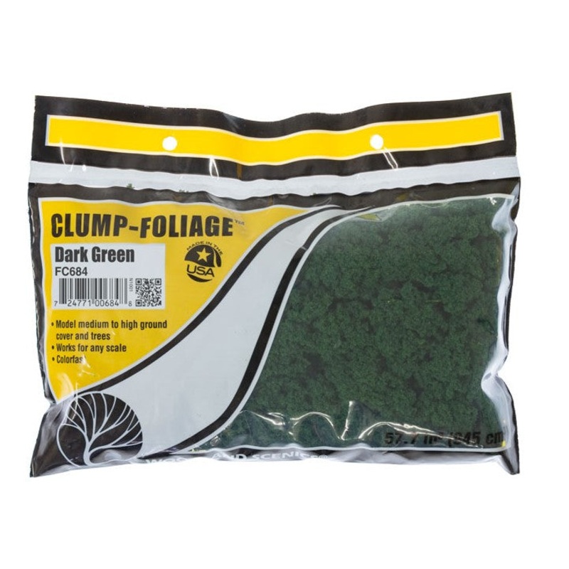 Woodland Scenics FC684 Clump Foliage – Dark Green
