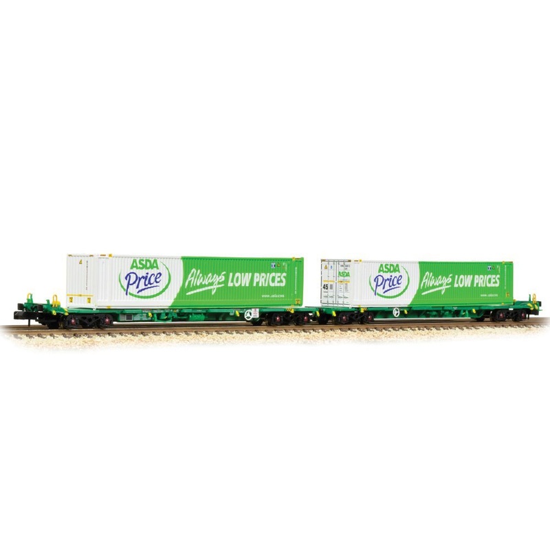 Gterwagen Set Intermodal Bogie Wagons with 45ft Containers ASDA 2x