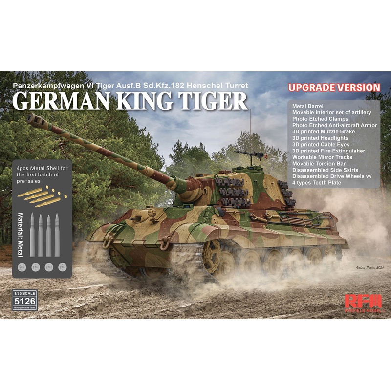 Sd.Kfz.182 Tiger Ausf.B King Tiger Upgrade Version 1/35 #RM-5126 by Ryefield Model