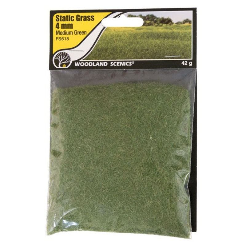 Woodland Scenics FS618 4mm Static Grass – Medium Green