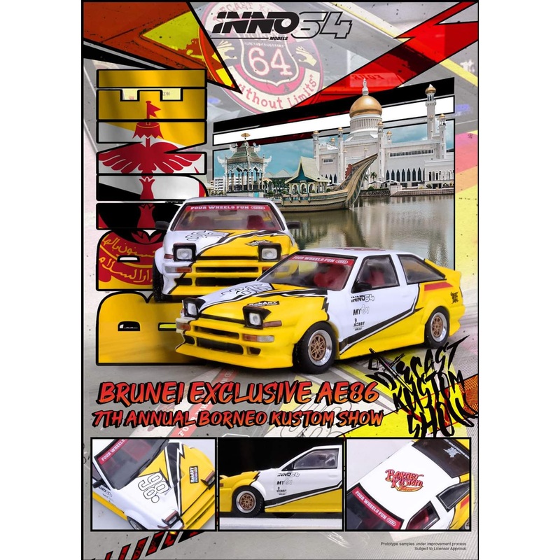 INNO64 1:64 Toyota Sprinter Trueno AE86 N2 BY Tec-Art’s Brunei Die Cast Custom Show 2024 Special Edition