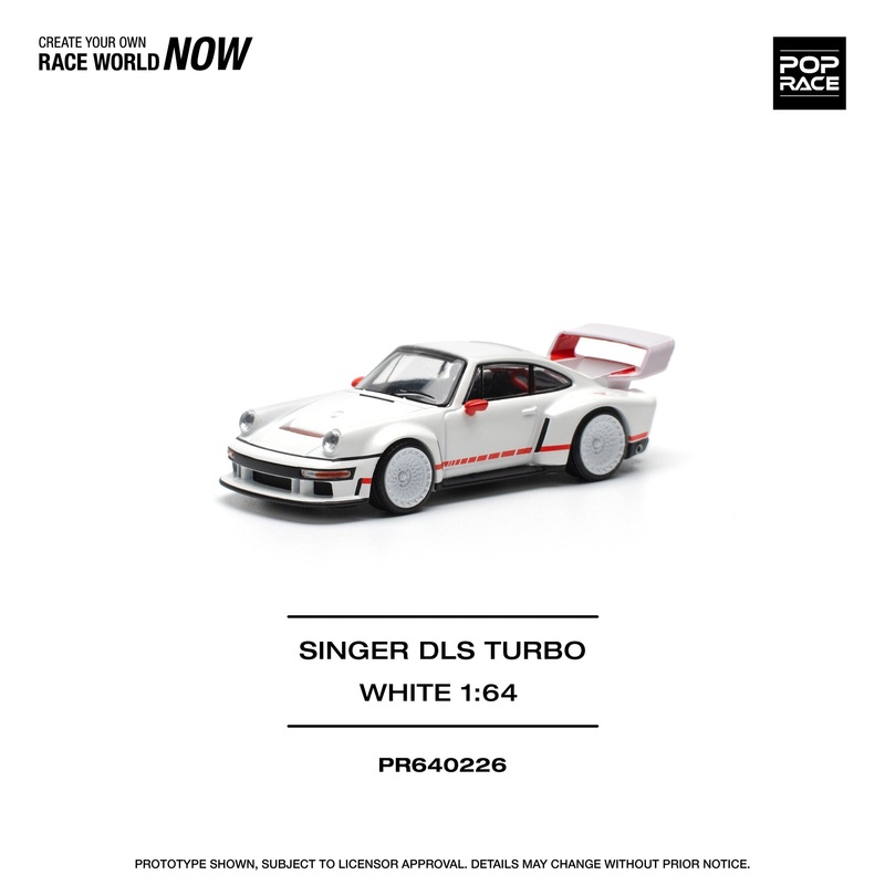 (PRE-ORDER) Pop Race 1:64 Porsche Singer DLS Turbo (TRACK) White