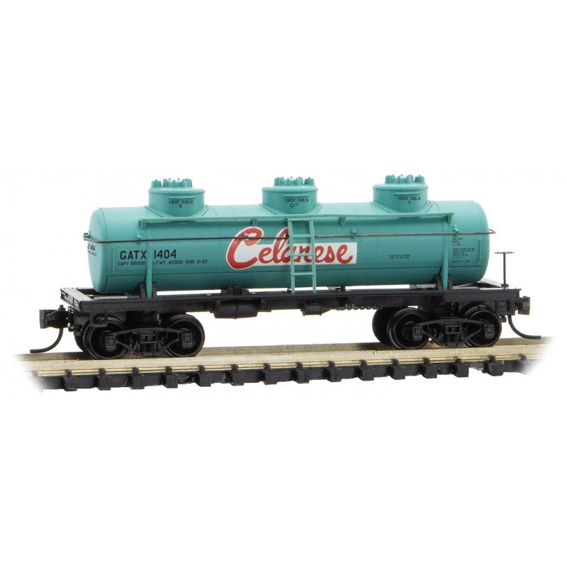 3-Dome Tank Car – Ready to Run — Celanese GATX 1404