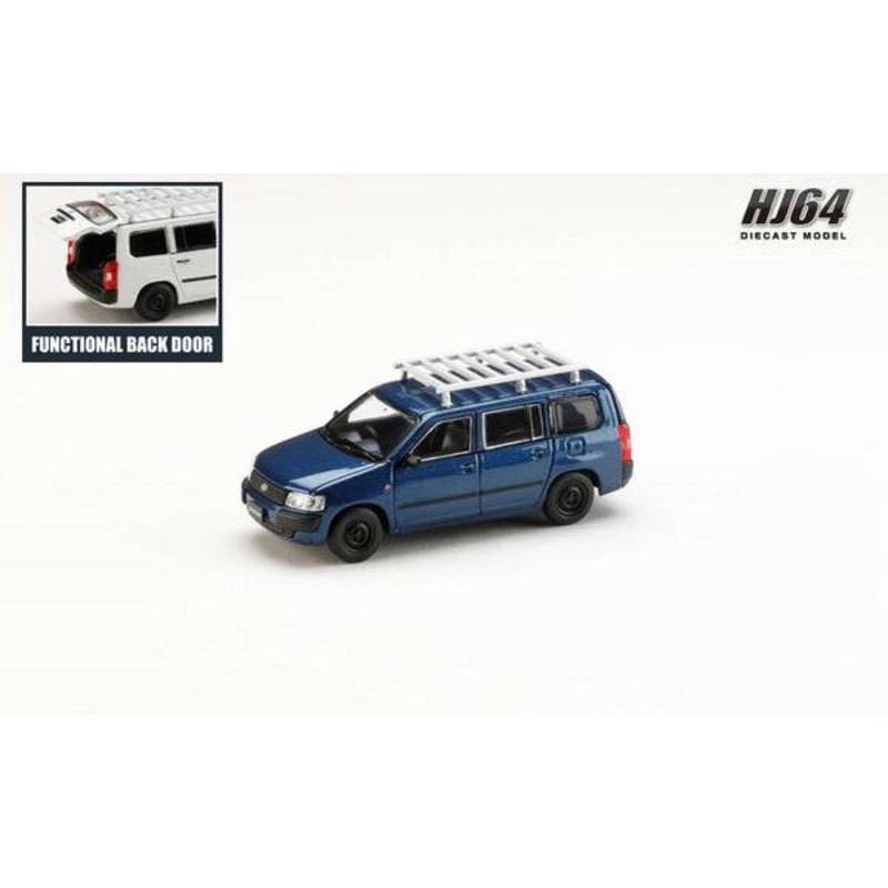 [ Back-order ] Hobby Japan HJ642062BL 1:64 Toyota PROBOX Customized ver with ROOF CARRIER Dark Blue Mica Diecast model car