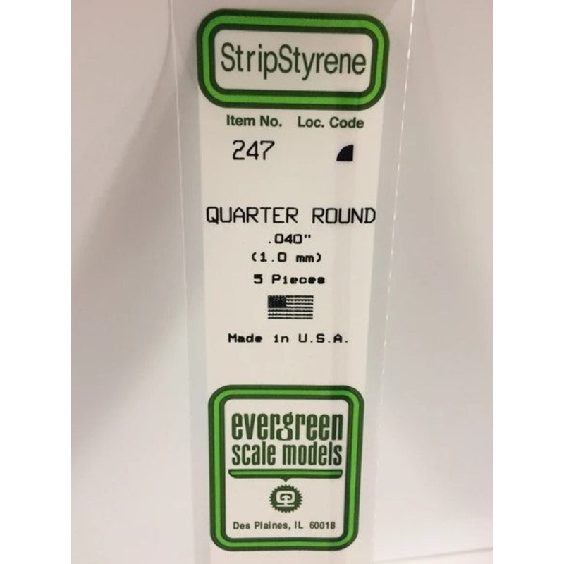 Evergreen 247  .040 (1mm) 1/4 Round