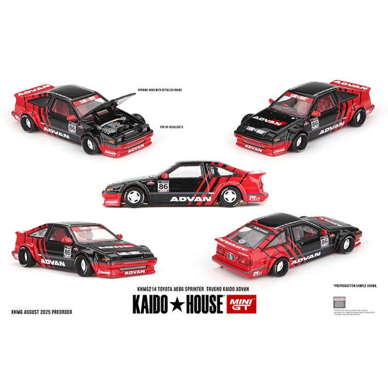 (PRE-ORDER) Mini GT x Kaido House 1:64 Toyota AE86 Sprinter Trueno Kaido ADVAN KHMG214