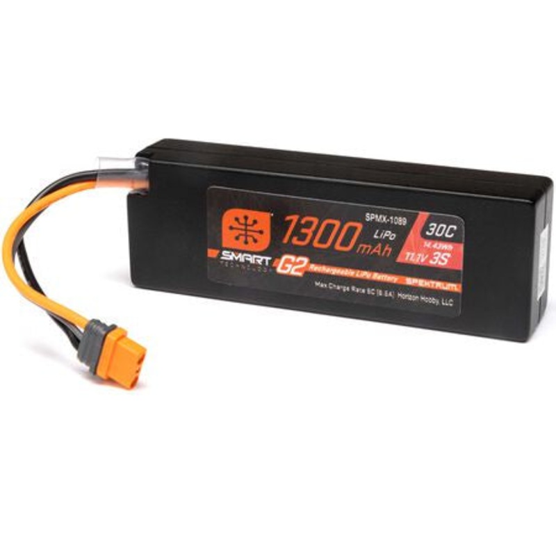 Spektrum 11.1V 1300mAh 3S 30C Smart G2 LiPo Battery: IC2 – SPMX-1089