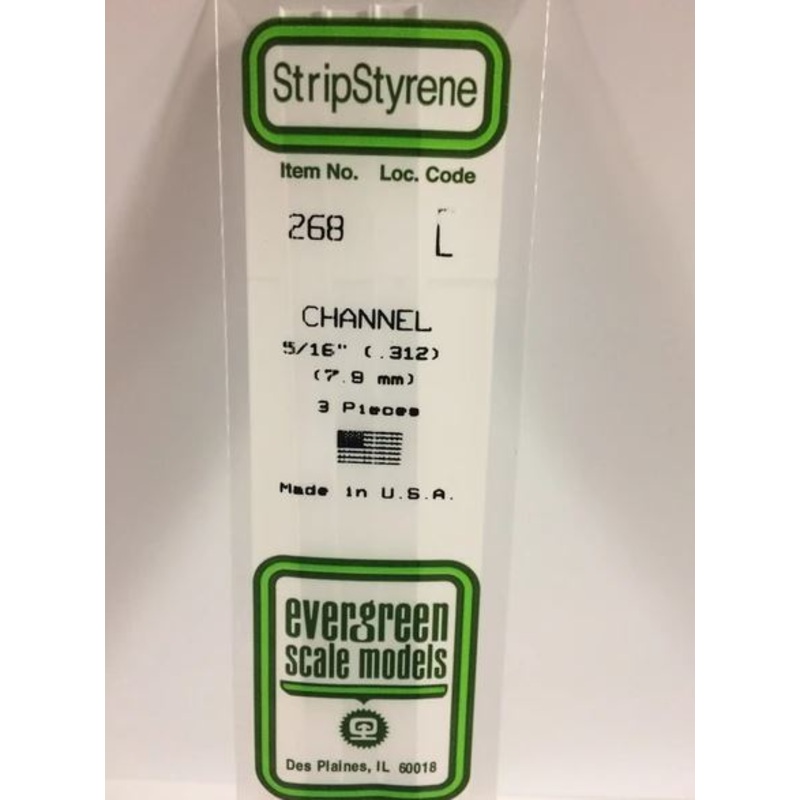 Evergreen 268 .312 (7.9mm) Channel (3Pcs)