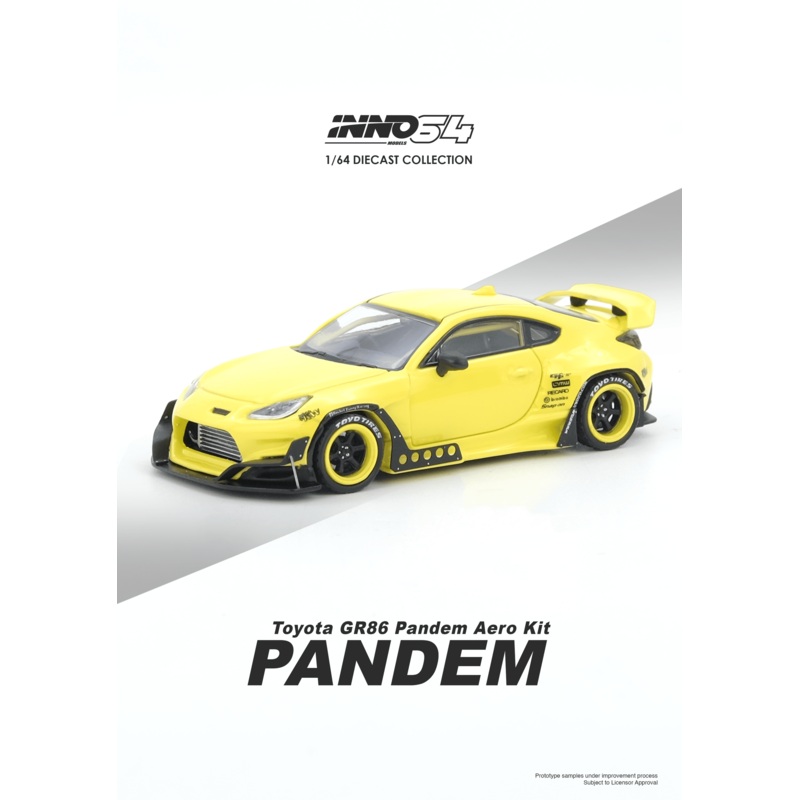 (PRE-ORDER) INNO64 1:64 Toyota GR86 PANDEM Yellow