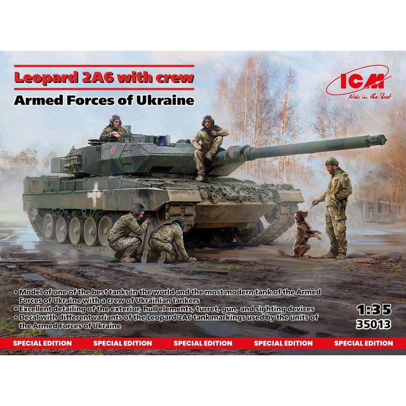 Leopard 2A6 with crew (Armed Forces of Ukraine) 1/35 #350113 by ICM